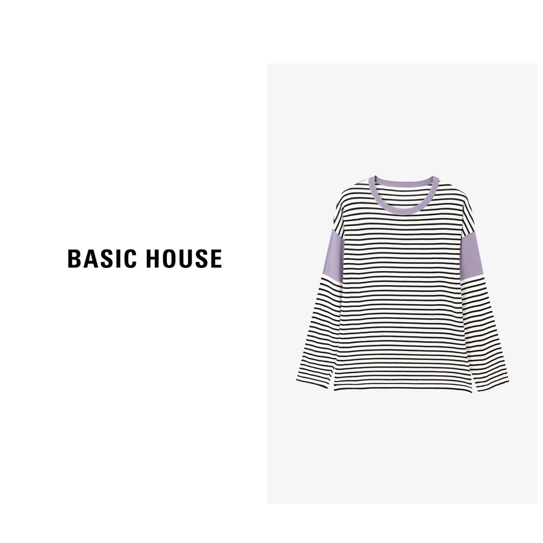 Basic House/百家好针织假两件长袖时尚休闲针织衫-B0624A5R552