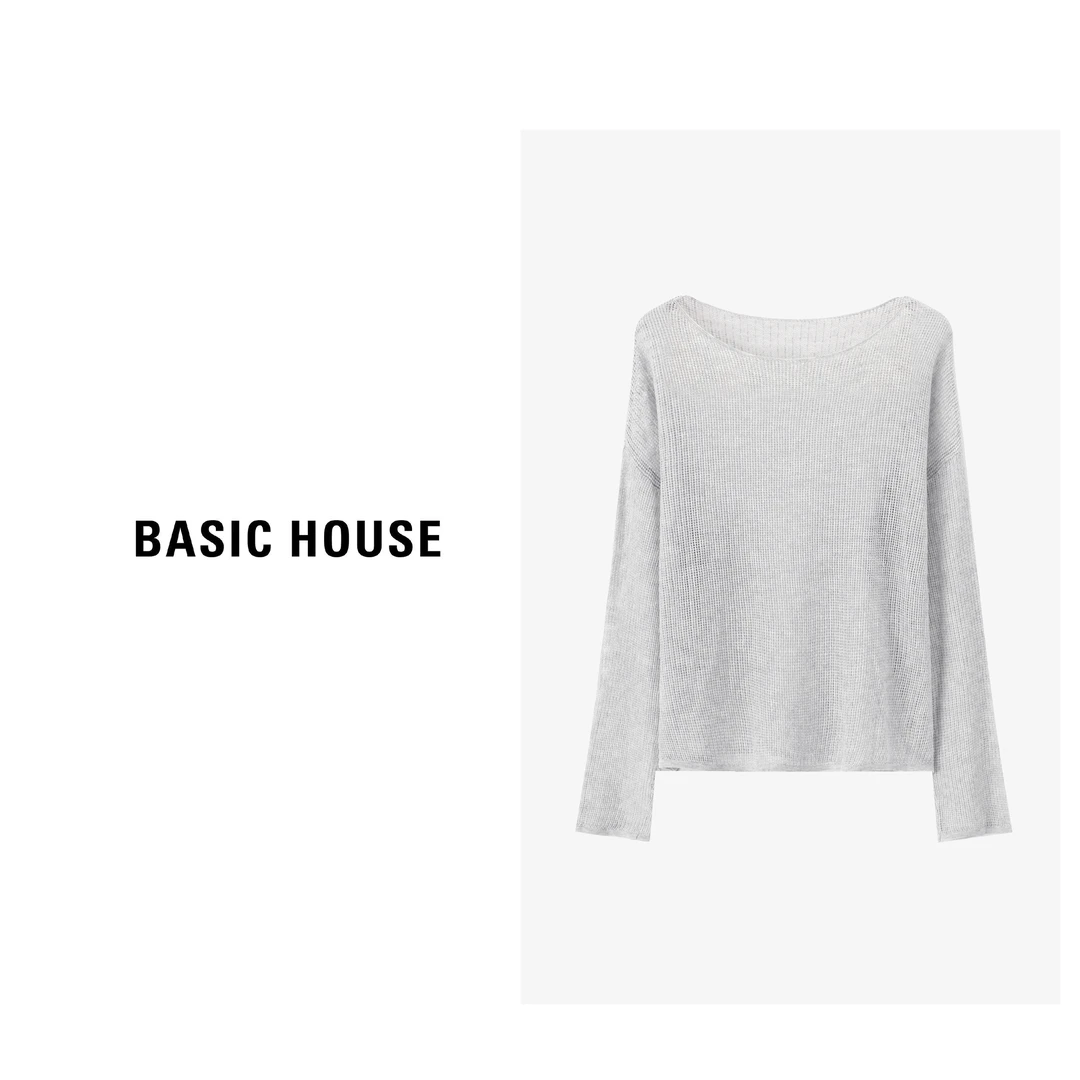 Basic House/百家好气质时尚休闲百搭不规则针织衫-B0624S5D662