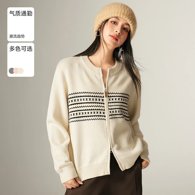 Basic House/百家好秋季新款简约气质通勤慵懒女毛衣-B06245A2542