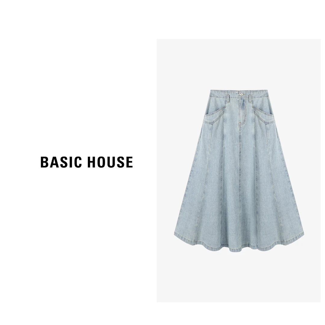 Basic House/百家好夏季宽松显瘦通勤百搭时尚半裙-B0624S5A962
