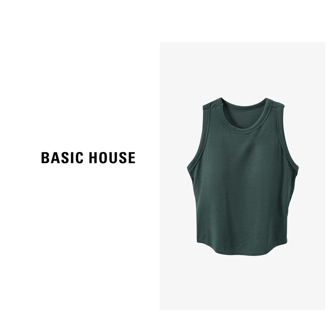 Basic House/X百家好夏季无钢圈自带罩杯款百搭背心-B0623H58882