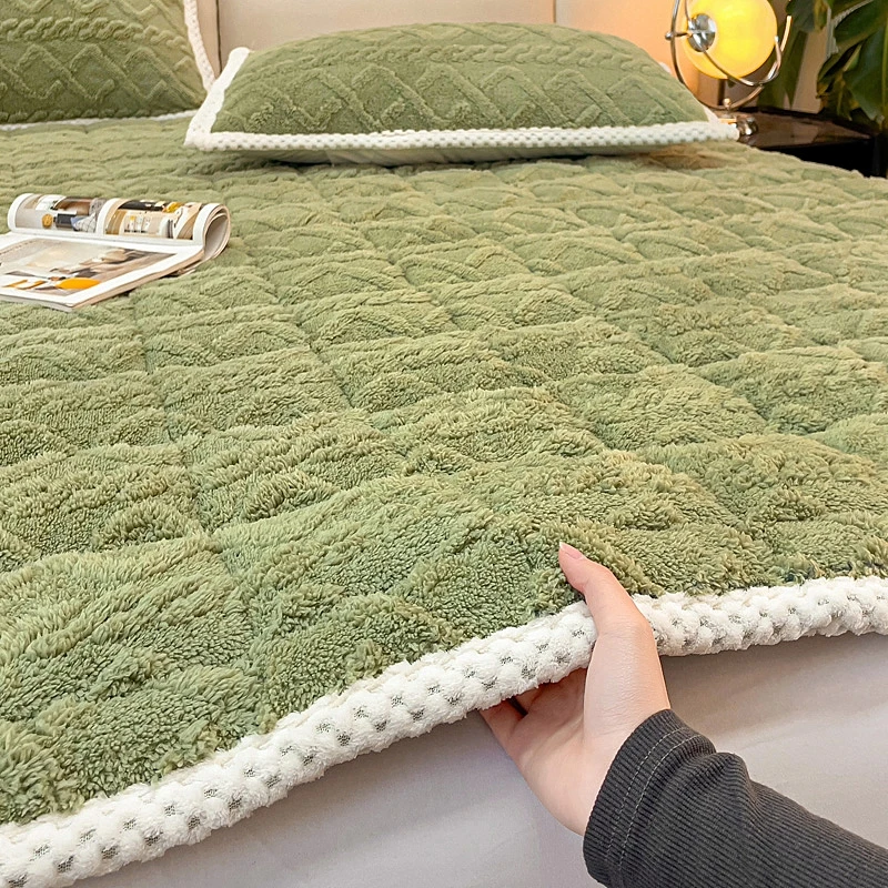 A类 保暖牛奶绒提花床垫褥子可水洗防滑床护垫床褥垫床盖软垫毛毯