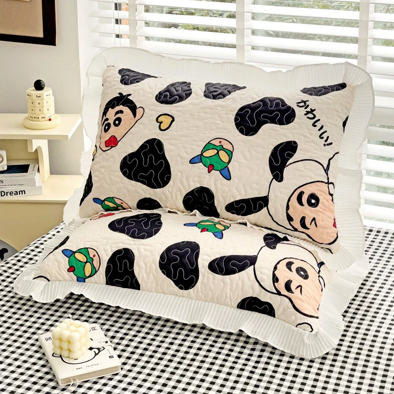 荷叶边夹棉枕套一对装枕头套48x74cm单个单只枕芯内胆套枕芯套