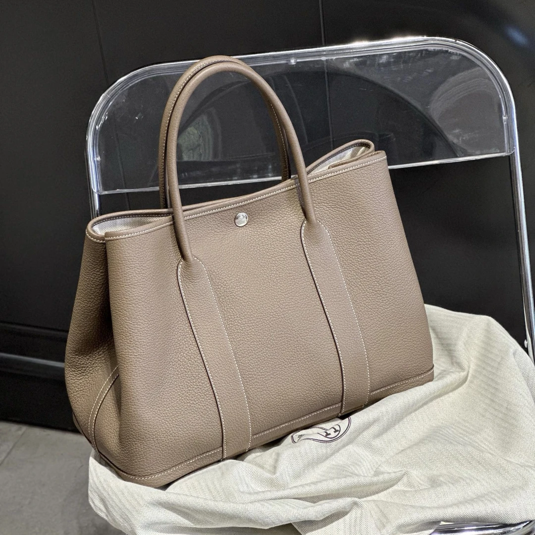 95新 Hermes/爱马仕 Hermes garden party 36大象灰 手提包