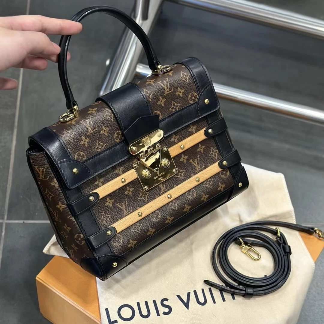 95新 LouisVuitton/路易威登 LV Trianon 老花盒子手提斜挎包