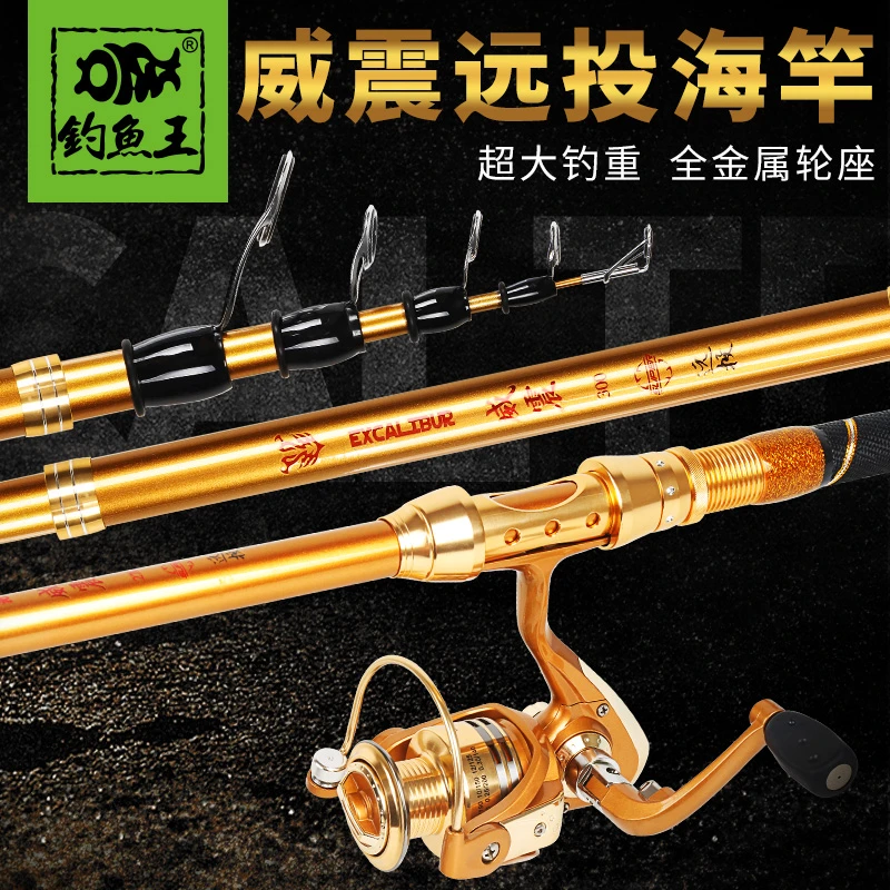 钓鱼王海竿抛竿套装全套远投竿海杆超硬碳素海钓鱼竿甩竿渔具