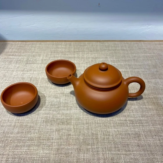 荣昌陶 容天壶 手拉壶全手工成型茶具一壶两杯