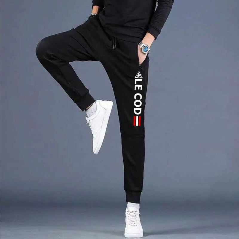 冰丝薄款休闲裤男夏季速干透气运动裤青年卫裤修身束脚高档长裤子