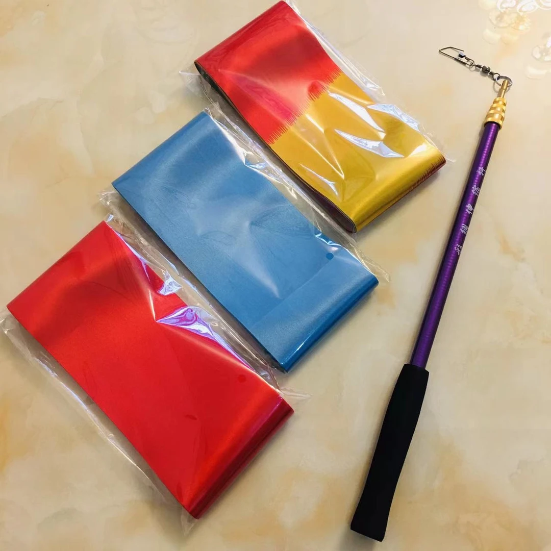 户外运动健身广场舞彩带+玻璃纤维螺纹伸缩杆套装