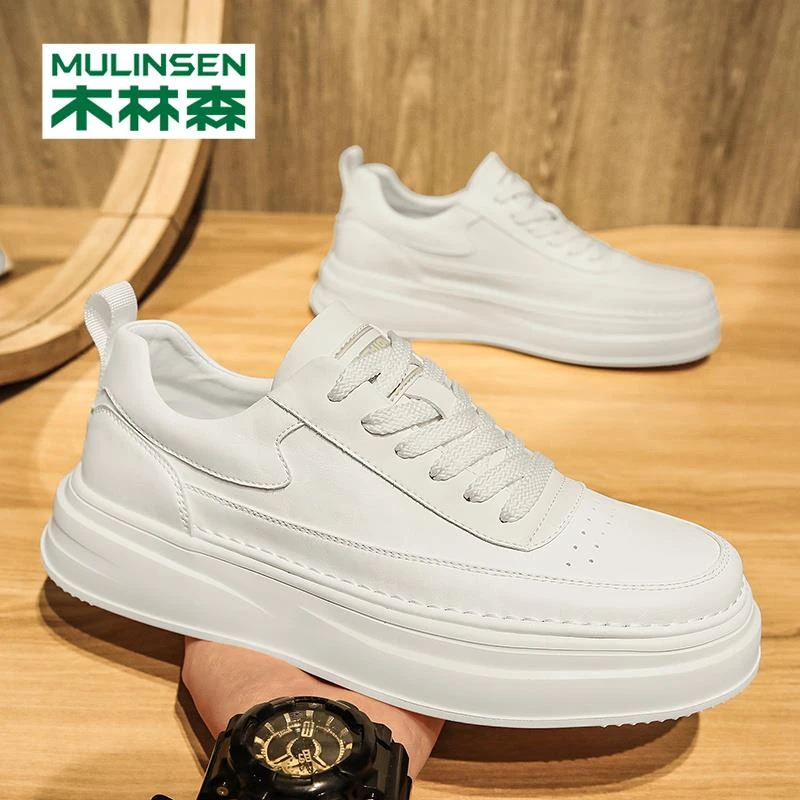 木林森小白鞋子男鞋2025新款春夏季厚底百搭板鞋运动休闲鞋春夏潮