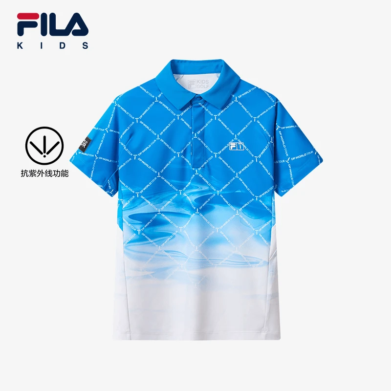 【防紫外线】FILA斐乐儿童夏季新款中大童运动上衣防晒短袖POLO衫