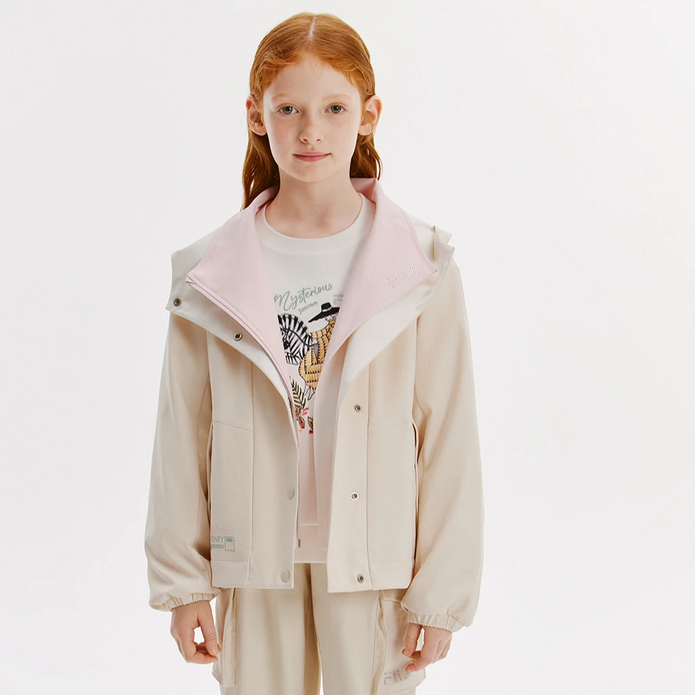 【jayde联名】FILA斐乐儿童时尚早秋款女童宽松运动上衣K12G432702F