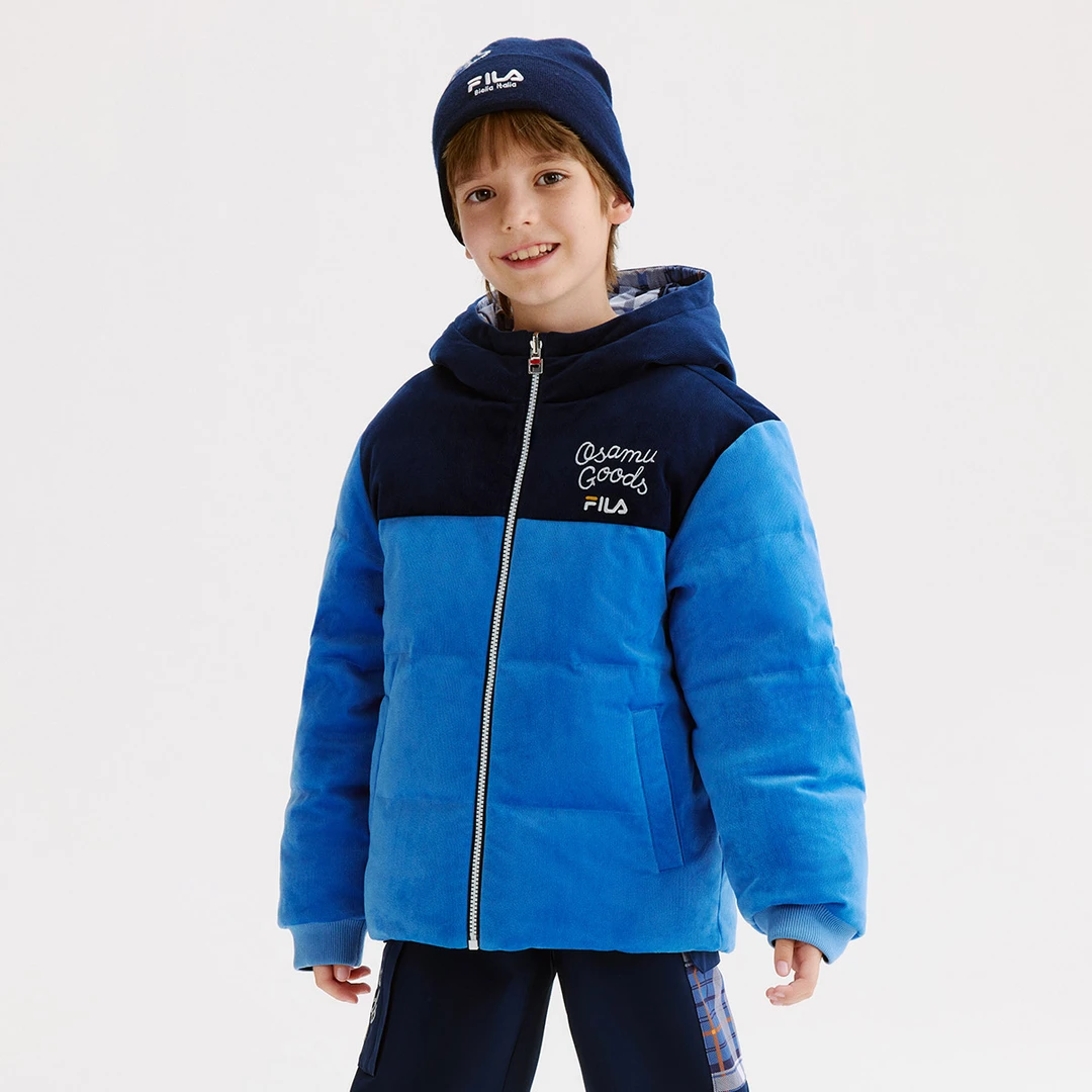 FILA斐乐儿童【双面穿羽绒】男大童潮流保暖百搭羽绒服K12B444905F