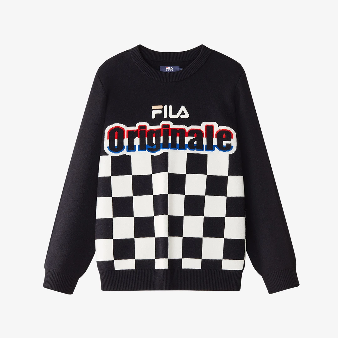FILA斐乐儿童【赛车风】(品质童装)男大童秋冬针织上衣K12B411401F