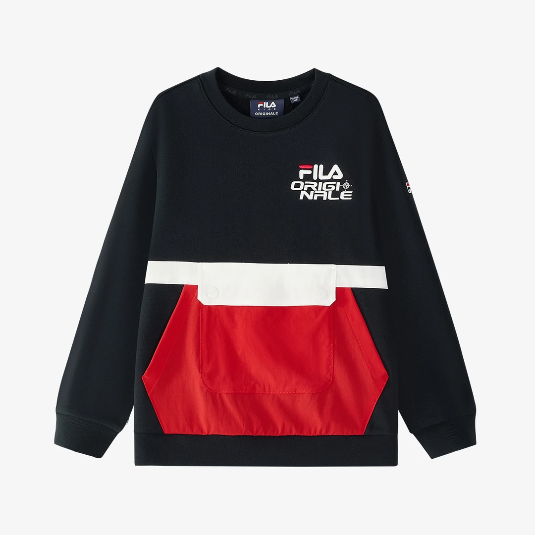 FILA斐乐儿童【航海传奇】童装男大童圆领套头衫K12B511210F