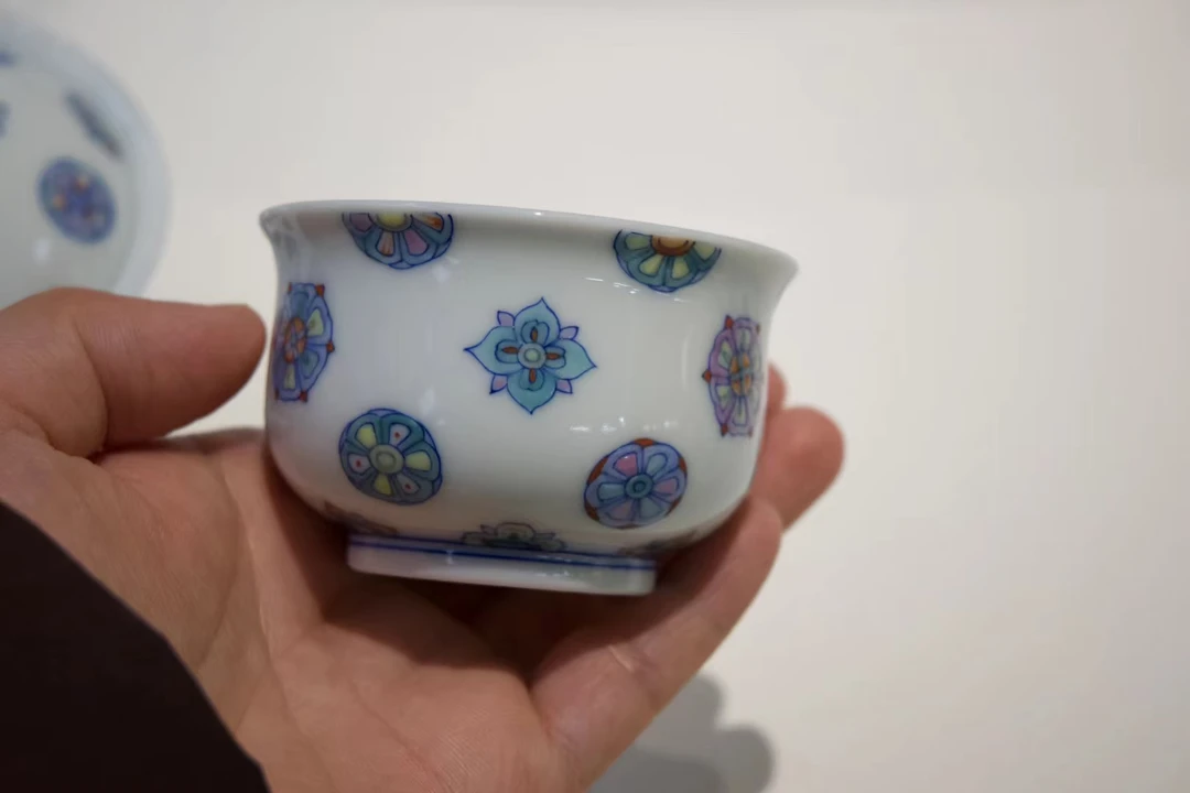 景德镇手工斗彩茶杯中式复古风陶瓷主人杯品茗杯