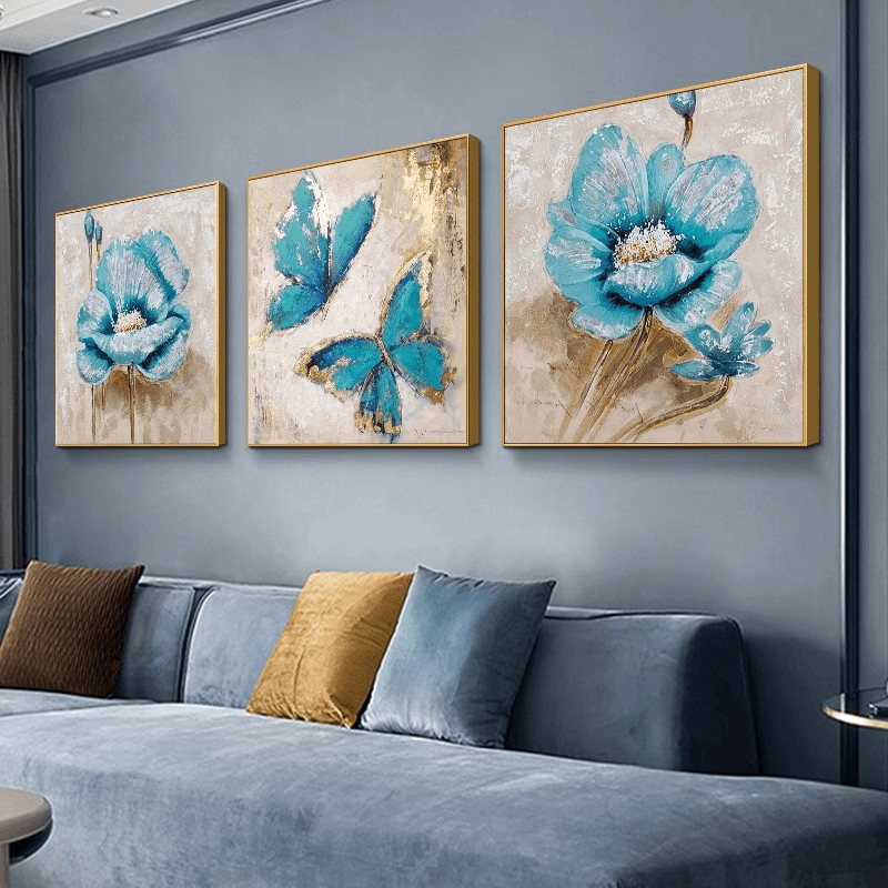 油画轻奢餐厅装饰画金色墙画北欧金箔画客厅壁画现代简约玄关挂画