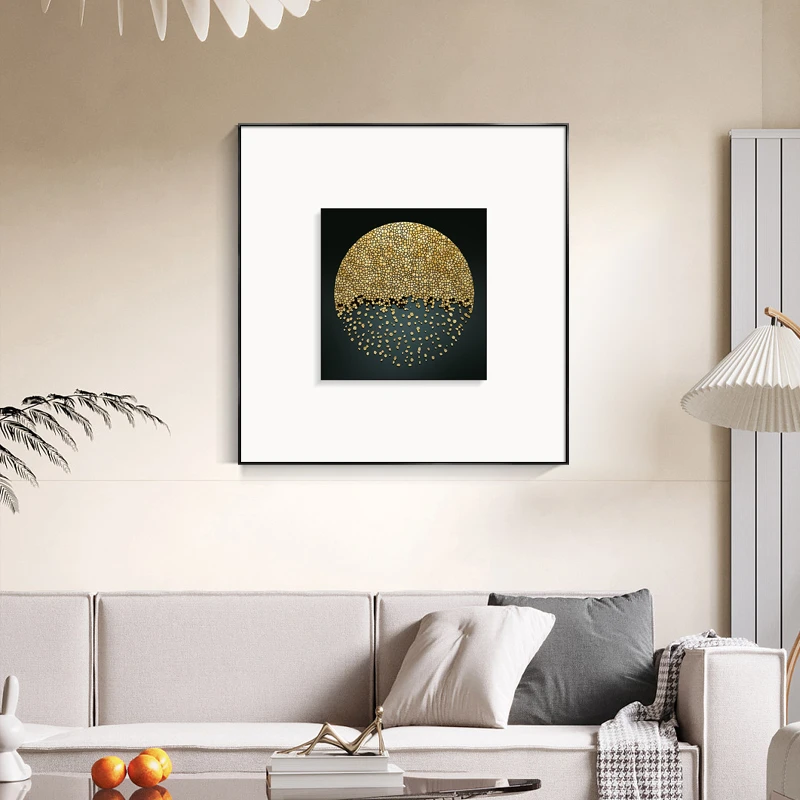 现代简约玄关背景墙装饰画轻奢抽象餐厅客厅沙发墙挂画正方形壁画