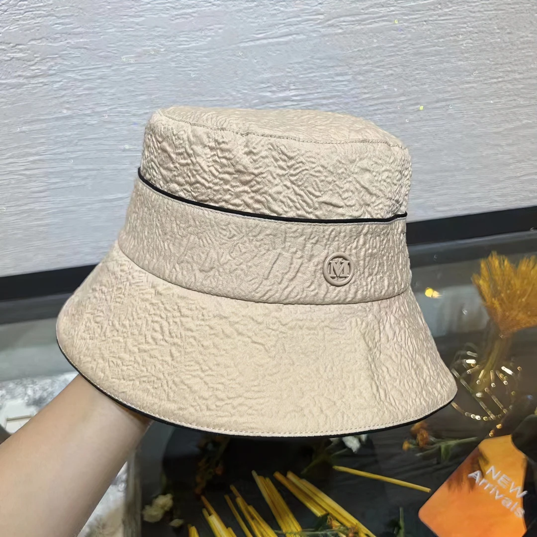 南油帽子春夏新款M家百搭褶皱渔夫帽帽遮阳防晒帽