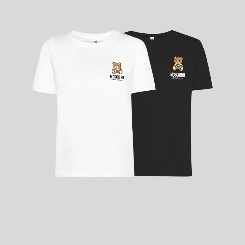 莫斯奇诺Moschino Underwear经典时尚简约小熊印花衣服短袖T恤