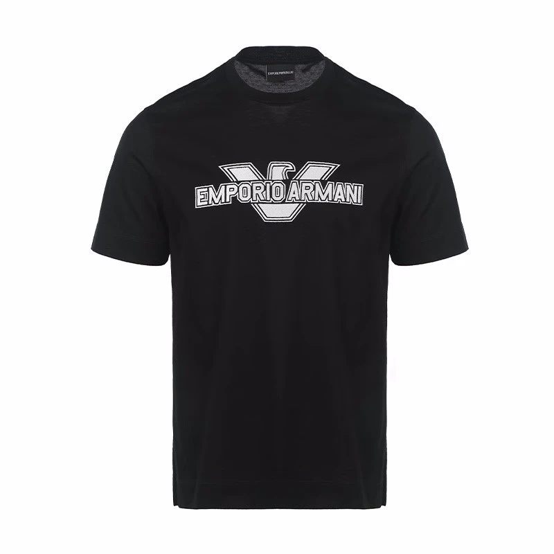 阿玛尼EMPORIO ARMANI春夏男士休闲百搭印花短袖T恤柔软亲肤上衣
