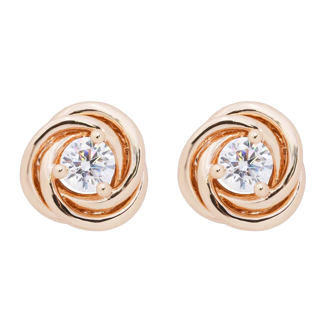 铜合金锆石耳饰 CNC精工 轻奢简约耳钉  E4160