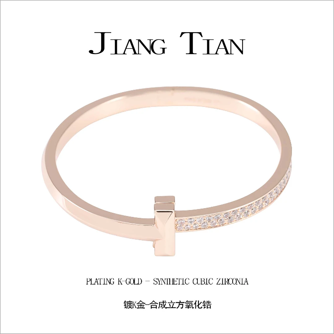 铜合金合成锆石手镯 CNC精工 T手镯  B2031