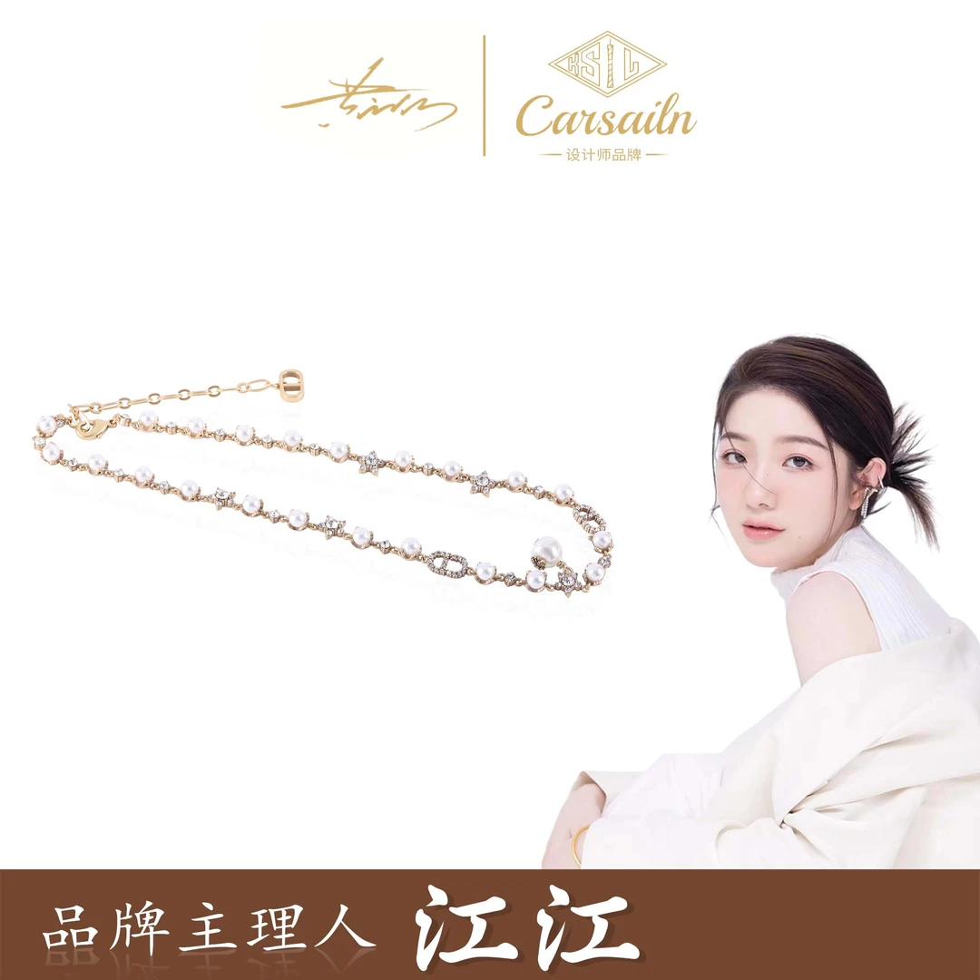 铜合金仿珍珠项链 锆石 古铜色蜜蜂CD珠珠项链  3291