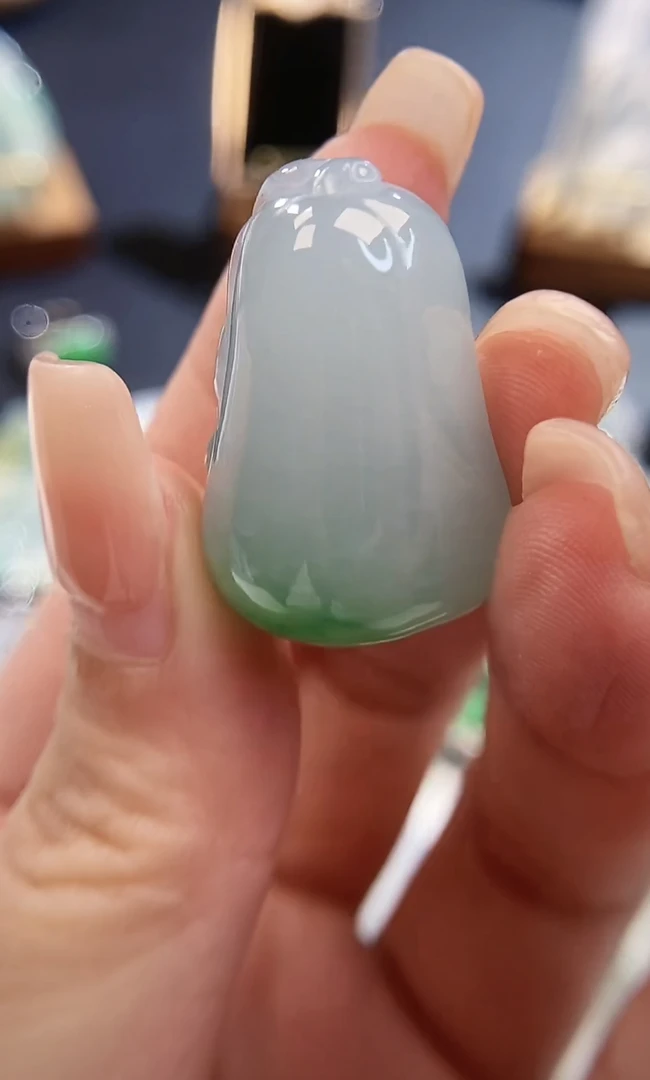 【博桉翡翠】翡翠福瓜吊坠