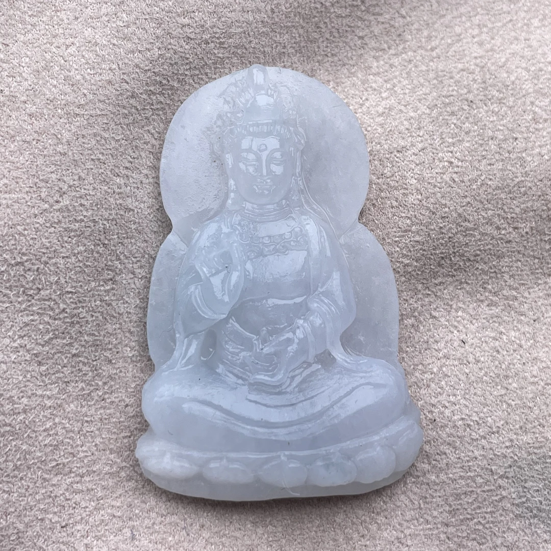 天然翡翠珠宝观音吊坠