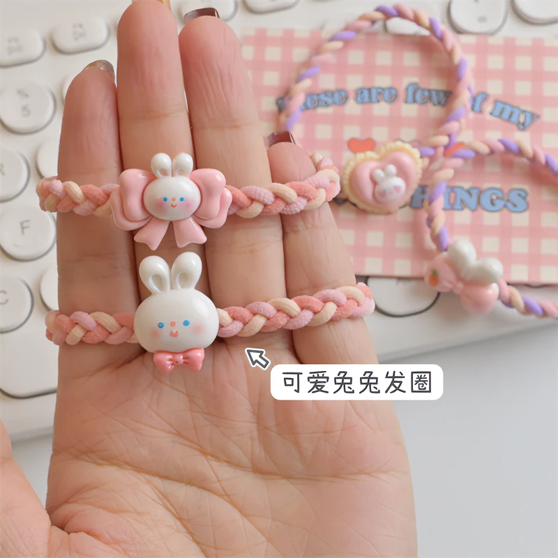 卡通小兔子手编皮筋送女友小皮筋网红ins风发绳学生可爱头绳皮套