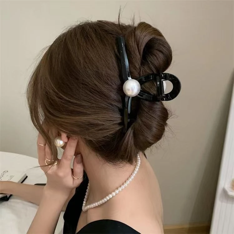 韩版高级感果冻发夹后脑勺简约气质抓夹鲨鱼夹子头饰女2023年新款