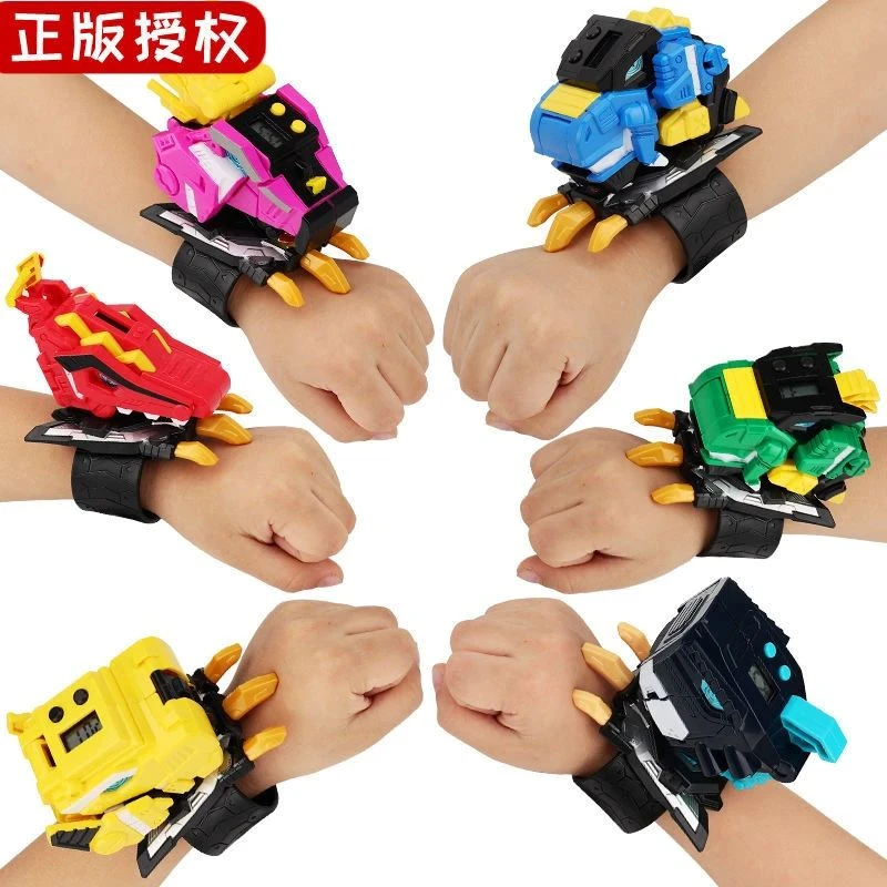 儿童电子手表玩具恐龙变形正版迷你特工队炫龙提拉卡男女孩卡通