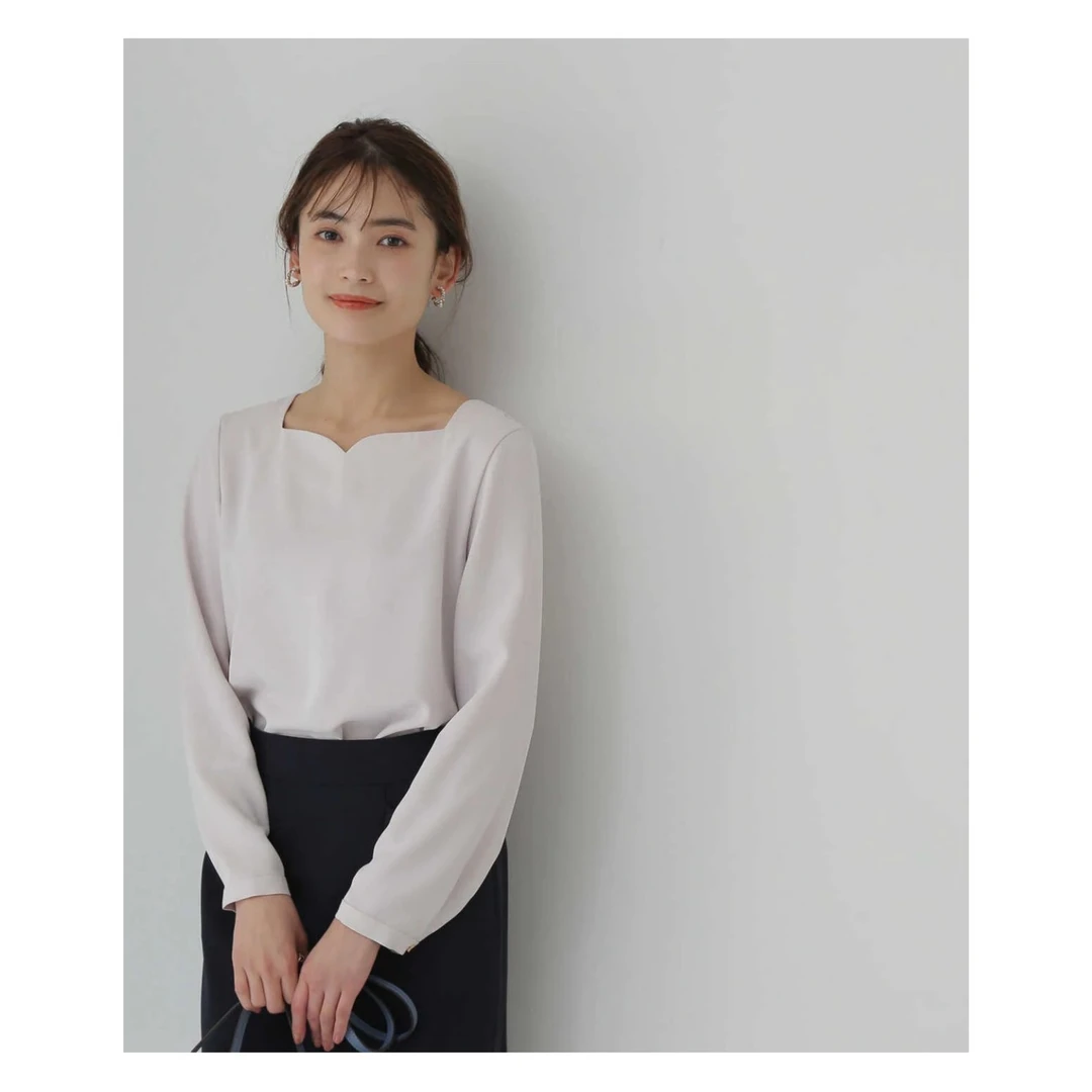 【强哥外贸】日系品牌 方心领 N 纯色春夏宽松百搭简约长袖衬衫上衣