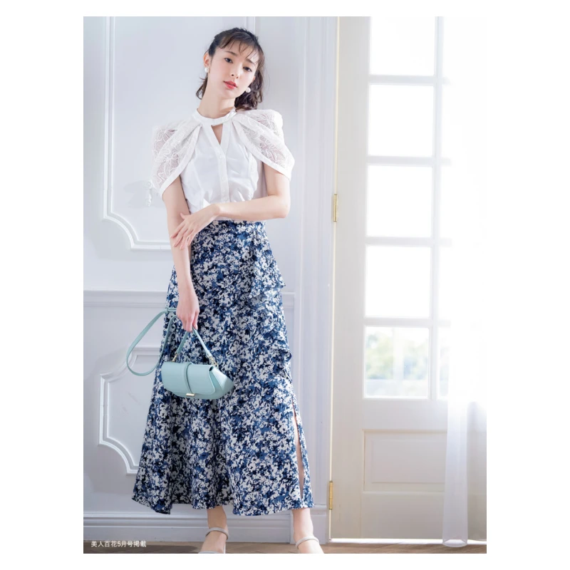 【强哥外贸】明星杂志款 S 日系风少女蕾丝小众气质上衣夏季