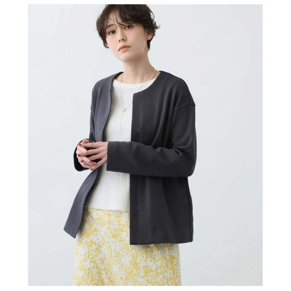 【Montendre】 可水洗 I 圆领修身夹克纯色休闲春夏长袖外套