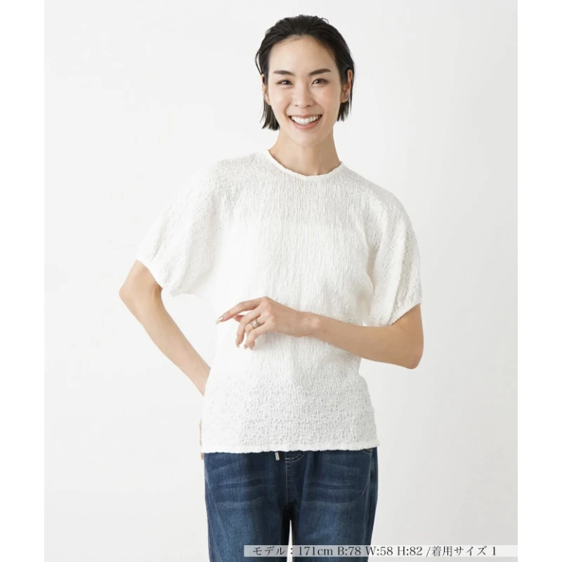 【Yorozuya】日系品牌 夏季新款 N 气质百搭肌理感舒适圆领宽松T恤