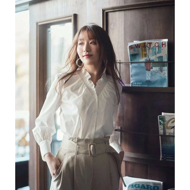 【强哥外贸】 N 春季杂志新款 客供抗皱面料休闲百搭衬衫气质