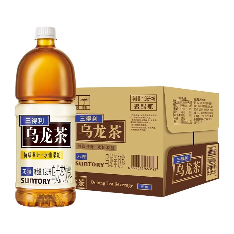 三得利乌龙茶饮料1250mL×6瓶无添加饮料大瓶无糖茶0糖乌龙茶饮品