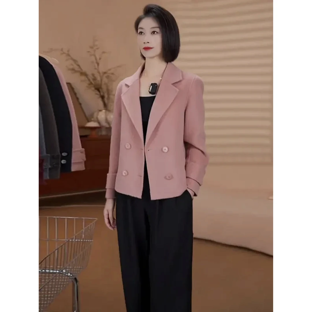 6606专属【100%纯羊毛】秋冬新款气质百搭短款双面羊毛大衣外套