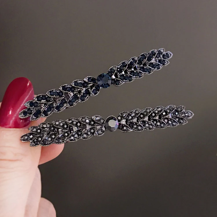 顶夹高级感小号韩式水钻横夹适合发量少发夹刘海夹后脑勺半扎发卡