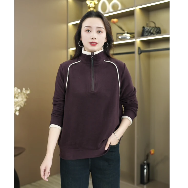 【半拉链设计感打底】冬季洋气时尚宽松遮肚子打底保暖内搭