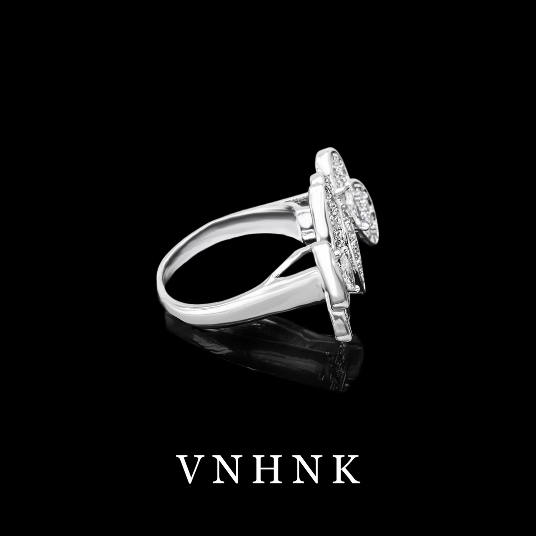 铜合金合成锆石戒指 美可儿  B558  银色时尚气质百搭戒指