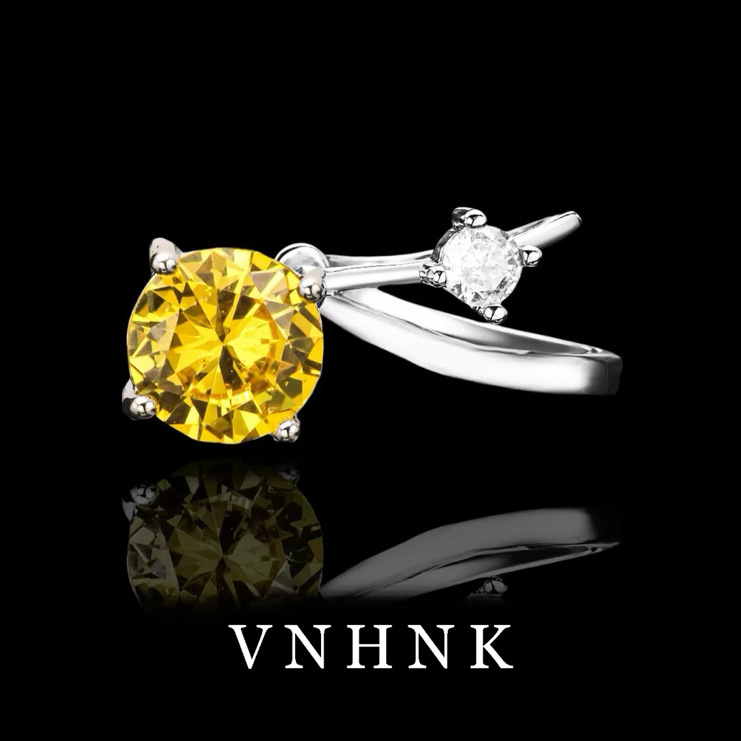 铜合金合成锆石耳饰 美可儿   D166   黄色精致简约单只耳夹