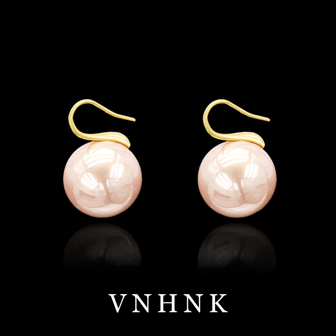 铜合金仿珍珠耳饰 美可儿   G173  粉色(16mm)时尚小众气质耳环