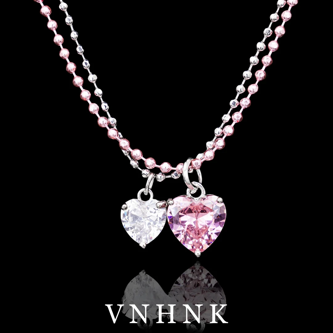 铜合金仿水晶项链 美可儿   B141   粉色(50cm)时尚简约气质项链