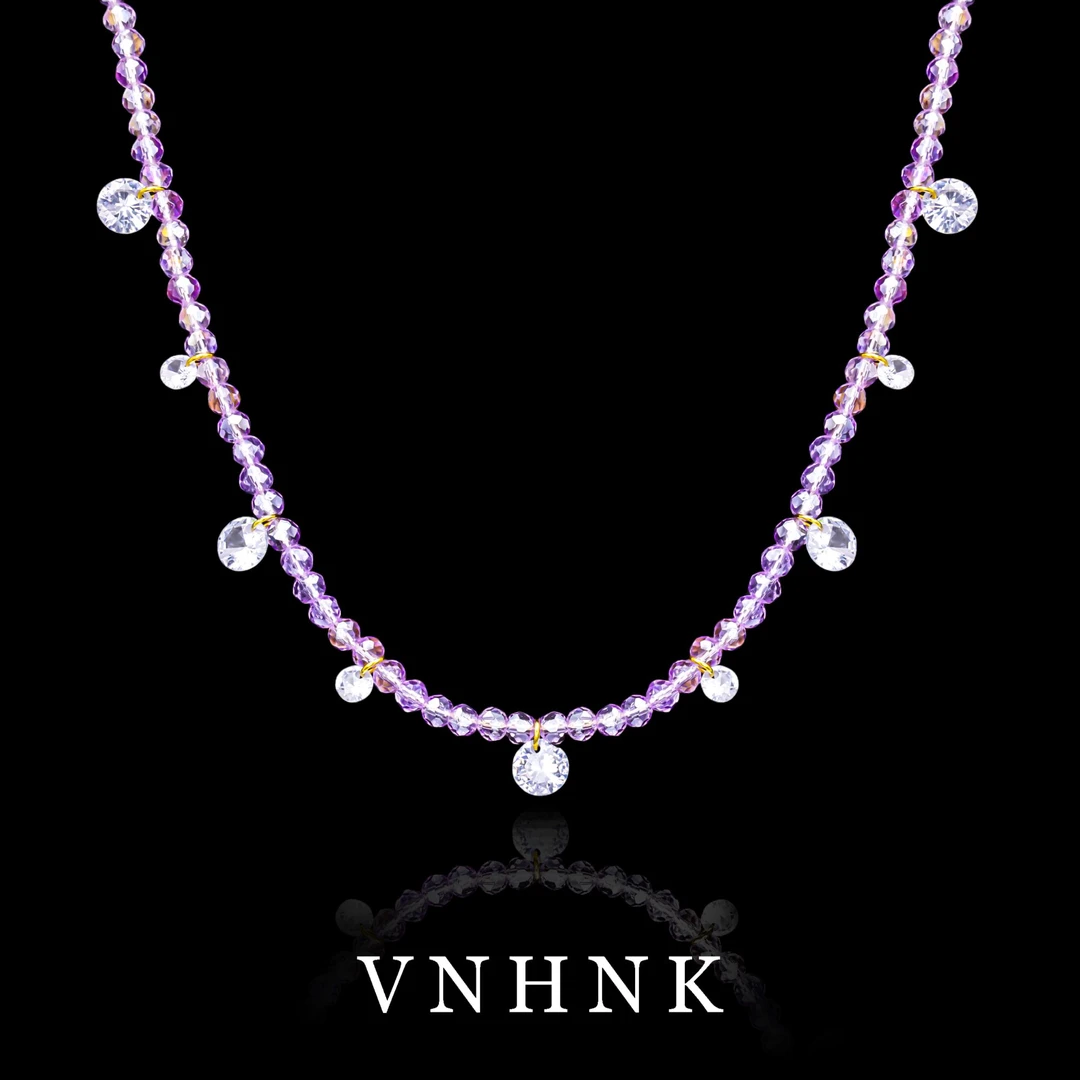 钛钢仿水晶项链 美可儿   H171  紫色（42+5cm）气质小众时尚项链