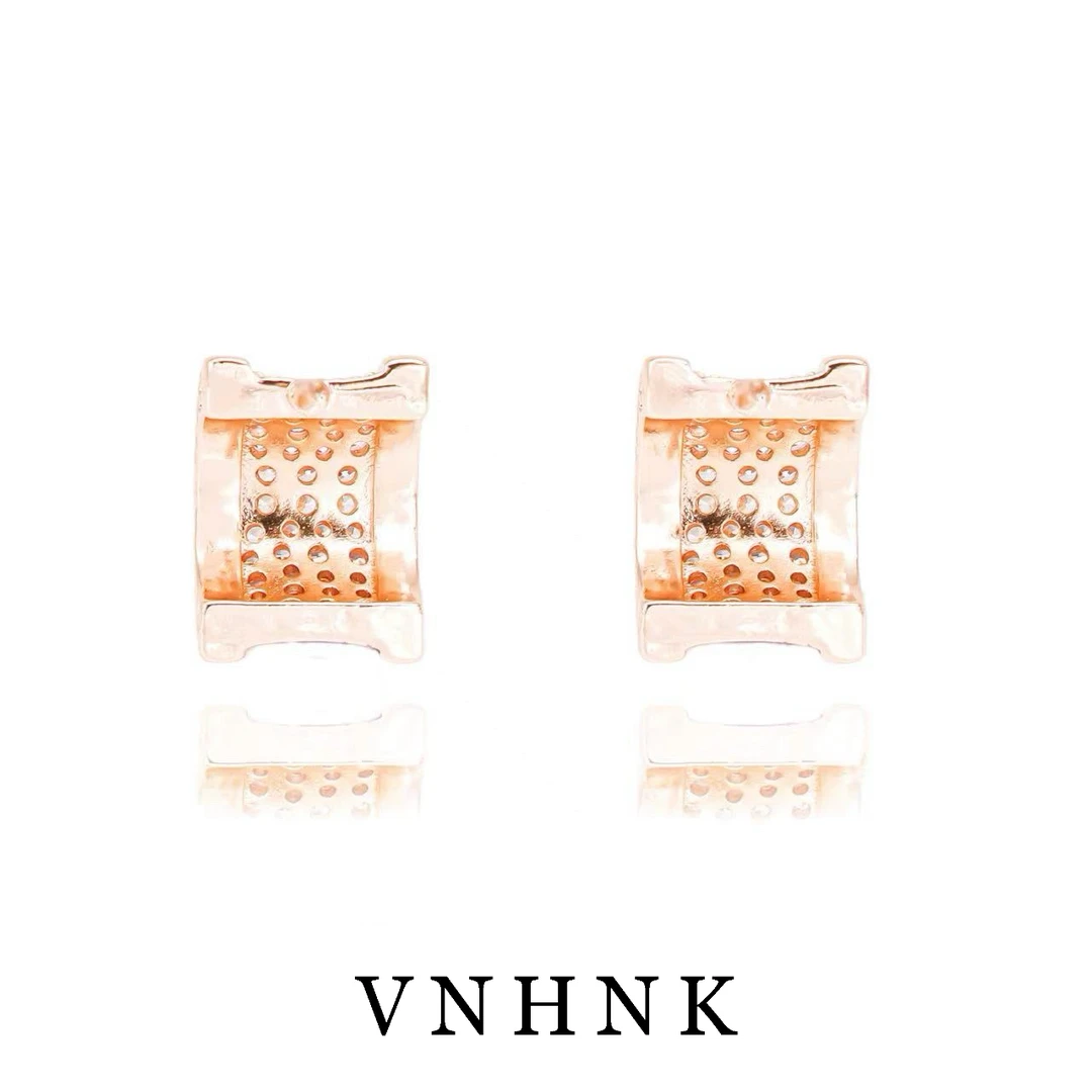 铜合金合成锆石耳饰 美可儿  B320  玫瑰色时尚气质耳环