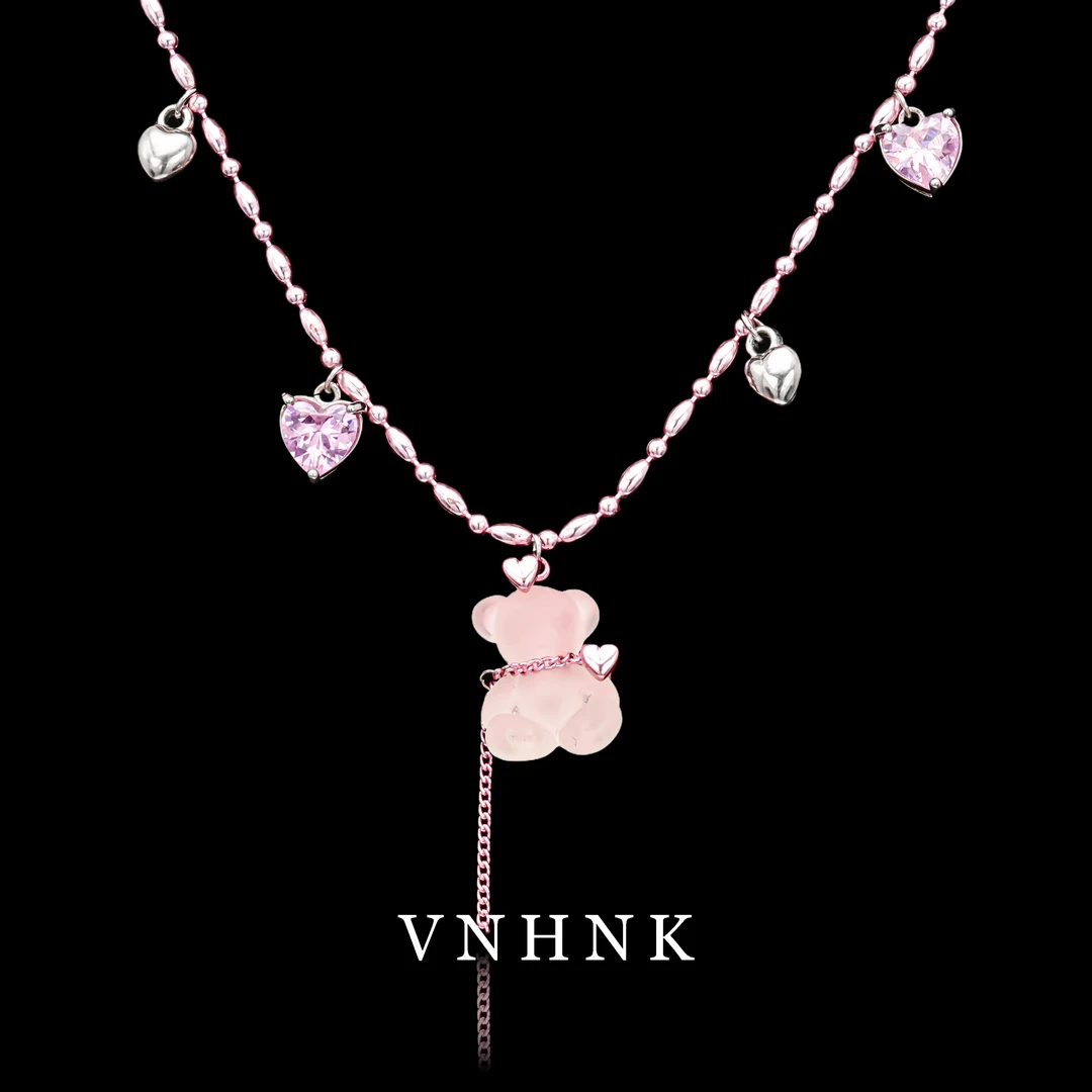 铜合金项链 美可儿   B382   粉色(46cm)气质小众简约项链