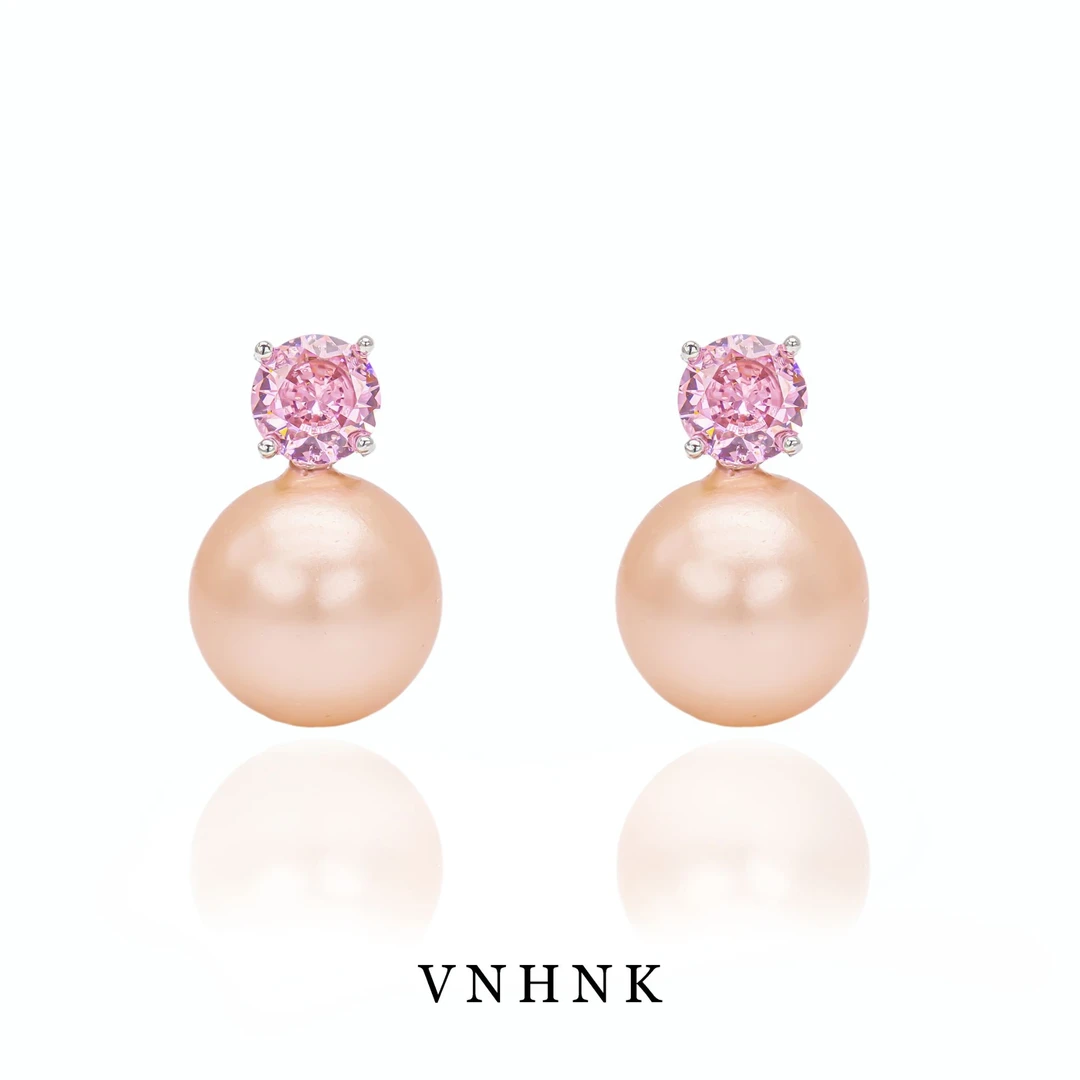 铜合金仿珍珠耳饰 美可儿   G375   香槟色(12mm)气质百搭耳环